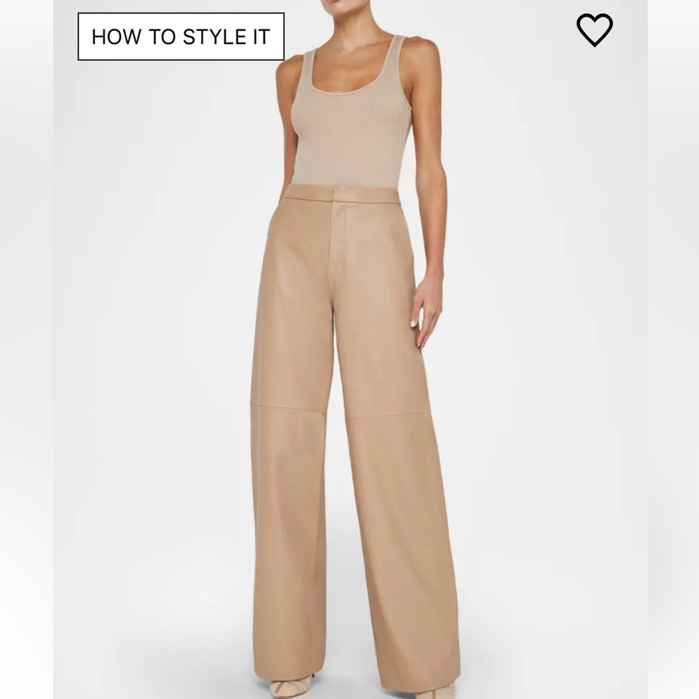 L’AGENCE Livvy mid rise straight leg leather trousers
